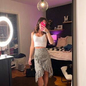 Cutest asymmetrical mid length skirt